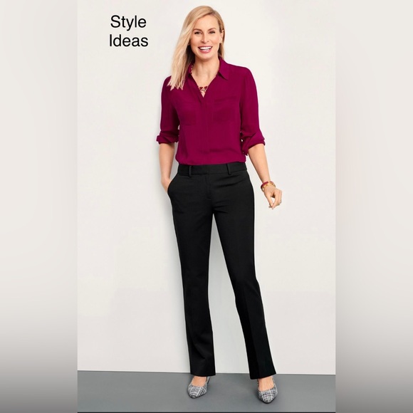 Talbots, Refined Bi-Stretch Barely Boot Trouser Pants, Black, Size 16 - Picture 10 of 11